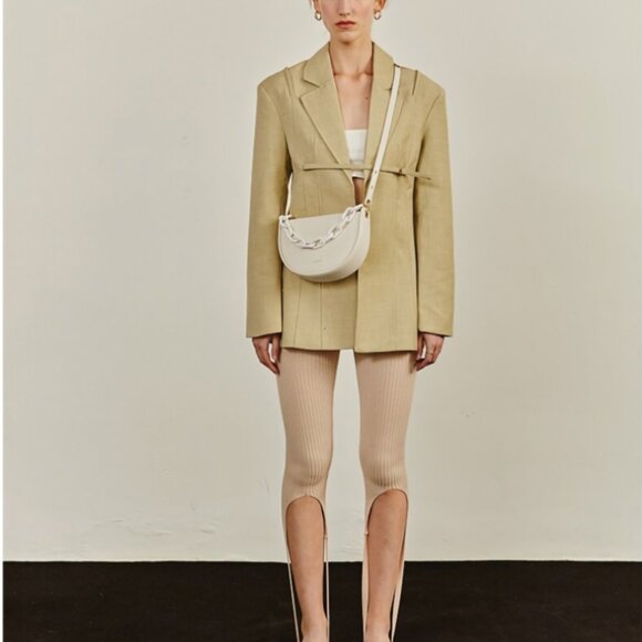 Semi-circle Saddle Leather Crossbody Purse - Picture 5 of 6